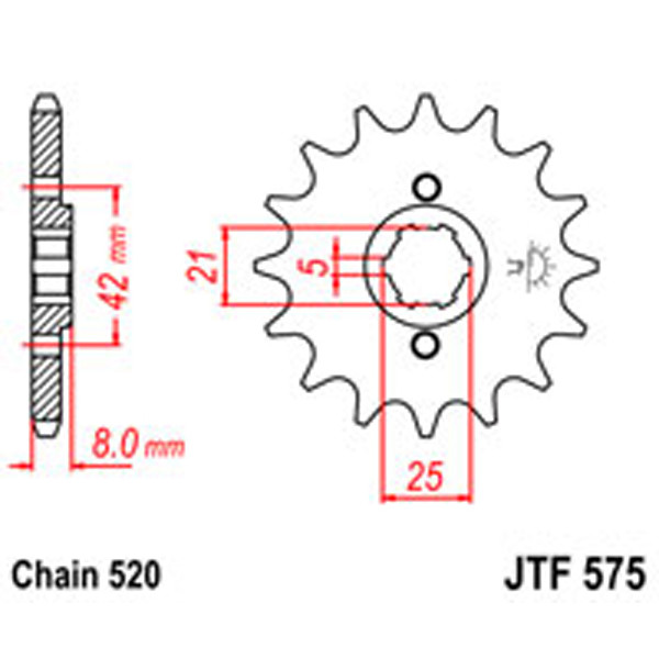 JT JT Gear Box Sprockets G/B 575-15T YAM
